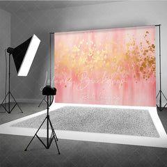 Lofaris Elegant Pink and Gold Foil Abstract Photography Backdrop Soft Artistic Party Decor