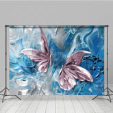 Lofaris Elegant Pink Blue Abstract Butterfly Photo Backdrop