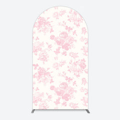 Lofaris Elegant Pink Bow Floral Happy Birthday Arch Backdrop