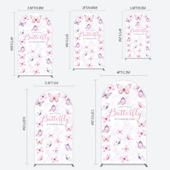 Lofaris Elegant Pink Butterfly 1st Birthday Arch Backdrop