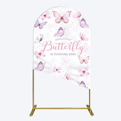 Lofaris Elegant Pink Butterfly 1st Birthday Arch Backdrop