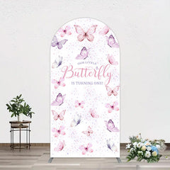 Lofaris Elegant Pink Butterfly 1st Birthday Arch Backdrop