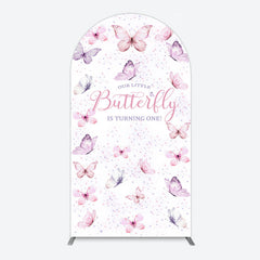 Lofaris Elegant Pink Butterfly 1st Birthday Arch Backdrop