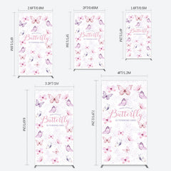 Lofaris Elegant Pink Butterfly 1st Birthday Rectangle Backdrop
