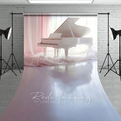 Lofaris Elegant Pink Curtain Piano Maternity Sweep Backdrop