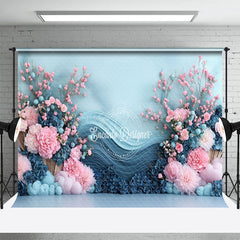 Lofaris Elegant Pink Floral Fine Art Wedding Photo Backdrop