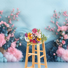 Lofaris Elegant Pink Floral Fine Art Wedding Photo Backdrop