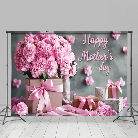 Lofaris Elegant Pink Floral Gifts Happy Mothers Day Backdrop