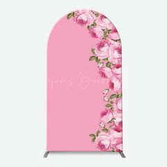 Lofaris Elegant Pink Rose Floral Arch Backdrop for Wedding Romantic Flower Wall Decor Bridal Shower or Birthday Party