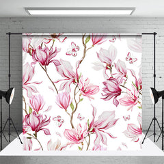 Lofaris Elegant Pink White Floral Fine Art Photo Backdrop