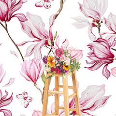 Lofaris Elegant Pink White Floral Fine Art Photo Backdrop