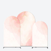 Lofaris Elegant Pink White Gold Marble Birthday Arch Backdrop