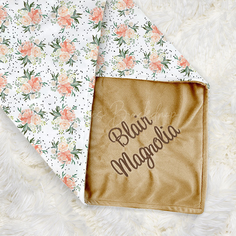 Lofaris Elegant Plant Leaves Dense Floral Minky Baby Blanket