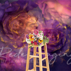 Lofaris Elegant Purple Abstract Floral Fine Art Backdrop