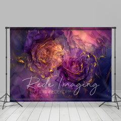 Lofaris Elegant Purple Abstract Floral Fine Art Backdrop