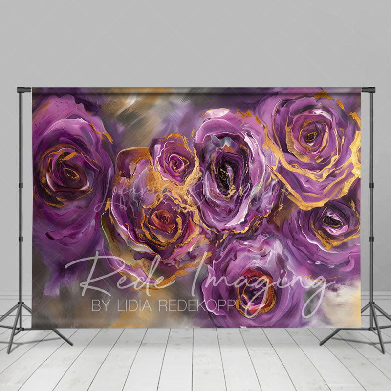 Lofaris Elegant Purple Abstract Rose Fine Art Photo Backdrop
