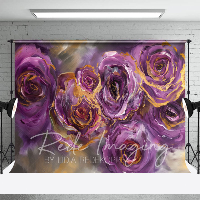 Lofaris Elegant Purple Abstract Rose Fine Art Photo Backdrop