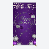 Lofaris Elegant Purple Balloons Rose Birthday Rectangle Backdrop