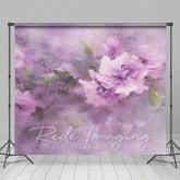 Lofaris Elegant Purple Florals Leaves Photography Backdrop