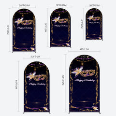Lofaris Elegant Purple Mask Birthday Masquerade Arch Backdrop