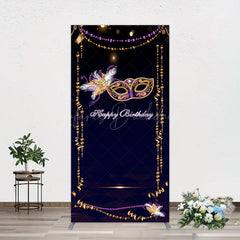 Lofaris Elegant Purple Mask Birthday Masquerade Rectangle Backdrop
