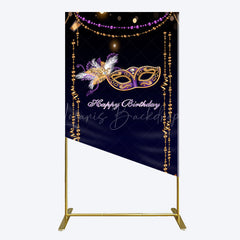 Lofaris Elegant Purple Mask Birthday Masquerade Rectangle Backdrop