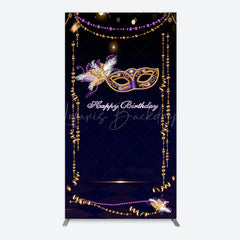 Lofaris Elegant Purple Mask Birthday Masquerade Rectangle Backdrop