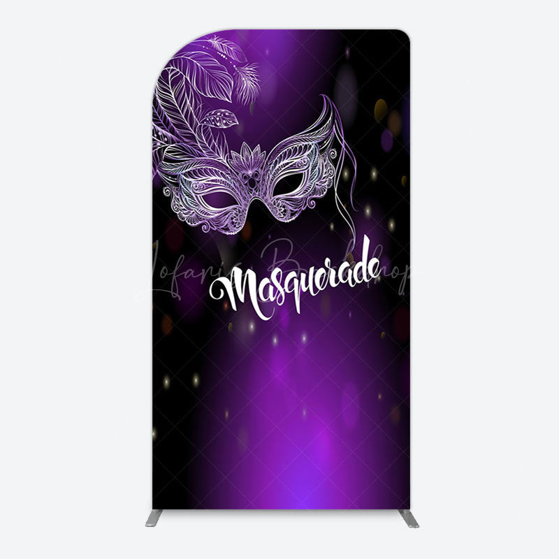 Lofaris Elegant Purple Mask Masquerade Birthday Arch Backdrop