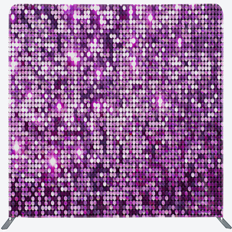 Lofaris Elegant Purple Sequins Glitter Pillow Cover Backdrop