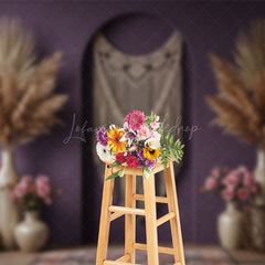 Lofaris Elegant Purple Wall Boho Wedding Photography Backdrop