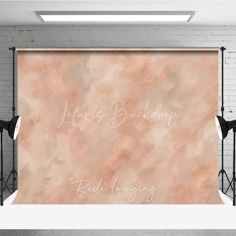 Lofaris Elegant Rose Gold Abstract Brushstroke Photography Backdrop Artistic Textured Studio Portrait Background