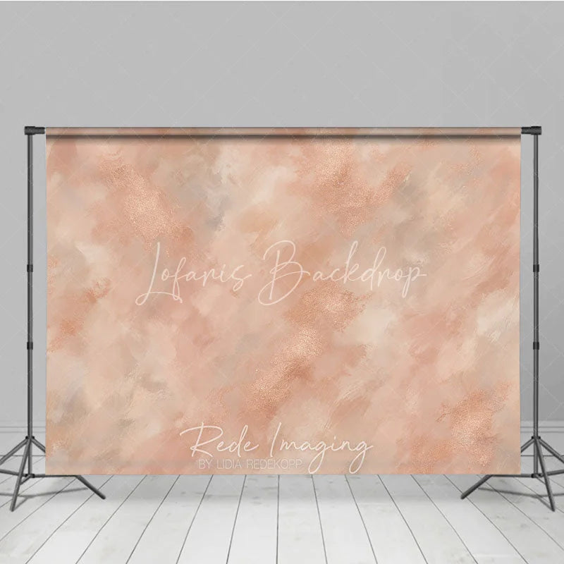 Lofaris Elegant Rose Gold Abstract Brushstroke Photography Backdrop Artistic Textured Studio Portrait Background