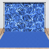 Lofaris Elegant Royal Blue Rose Fine Art Combo Set Backdrop