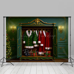 Lofaris Elegant Santas Closet Sweet Christmas Vibe Backdrop