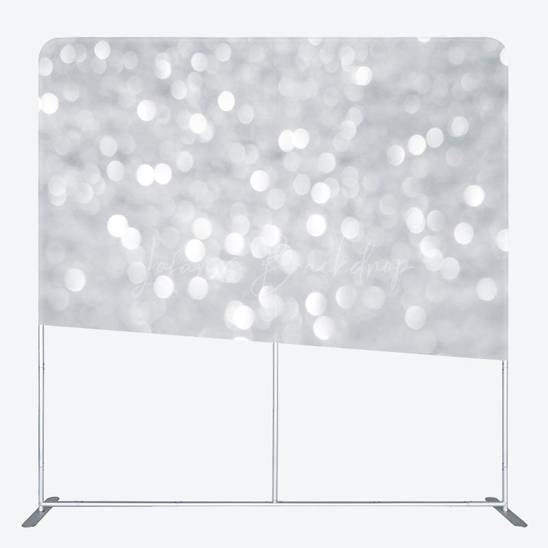 Lofaris Elegant Silver Bokeh Square Double-Sided Backdrop
