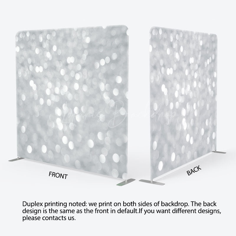 Lofaris Elegant Silver Bokeh Square Double-Sided Backdrop