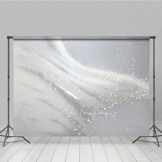Lofaris Elegant Silver White Glitter Abstract Photography Backdrop Modern Studio Photo Background Decor for Portraits