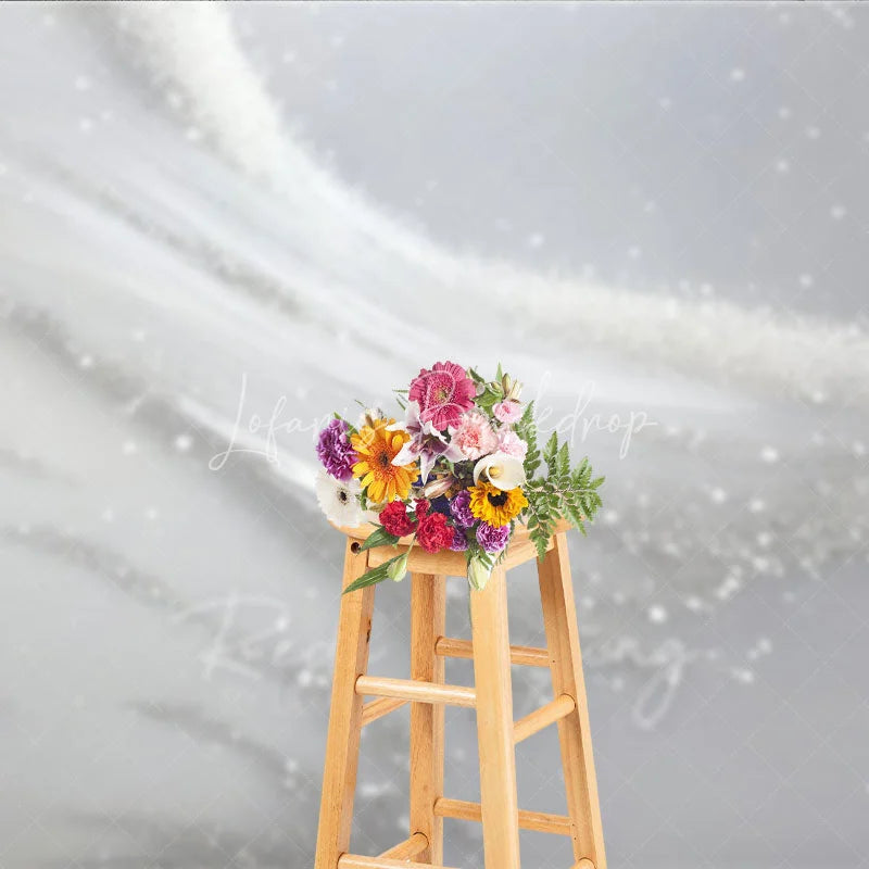 Lofaris Elegant Silver White Glitter Abstract Photography Backdrop Modern Studio Photo Background Decor for Portraits