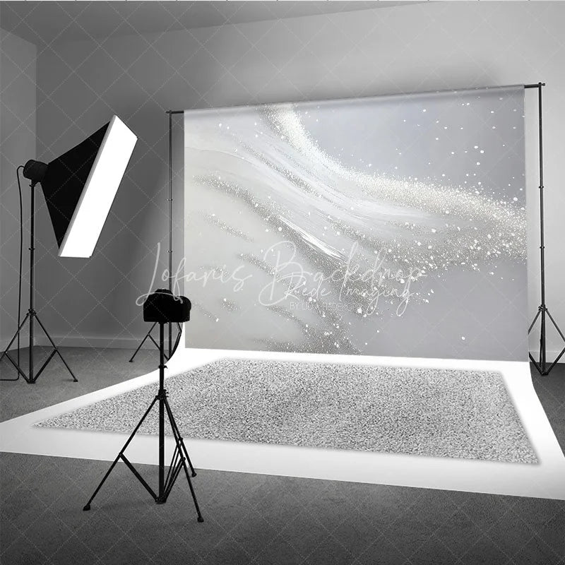 Lofaris Elegant Silver White Glitter Abstract Photography Backdrop Modern Studio Photo Background Decor for Portraits