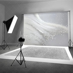 Lofaris Elegant Silver White Glitter Abstract Photography Backdrop Modern Studio Photo Background Decor for Portraits