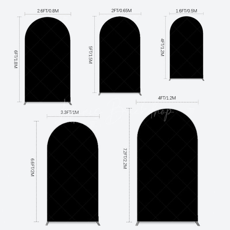 Lofaris Elegant Solid Color Black Theme Party Arch Backdrop