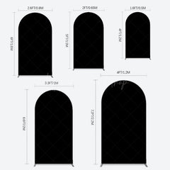 Lofaris Elegant Solid Color Black Theme Party Arch Backdrop