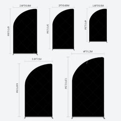 Lofaris Elegant Solid Color Black Theme Party Half Moon Arch Backdrop