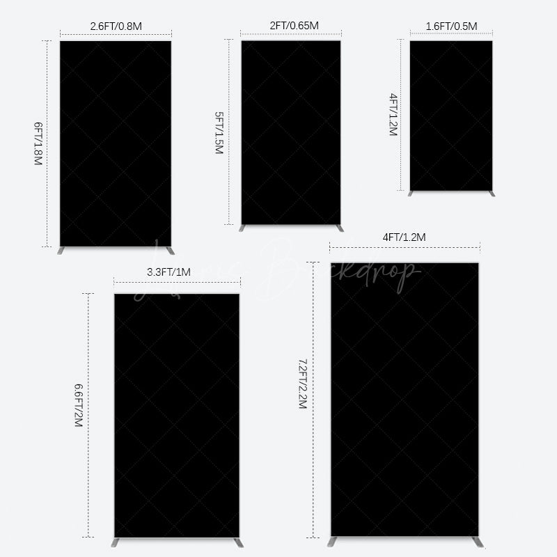 Lofaris Elegant Solid Color Black Theme Party Rectangle Backdrop