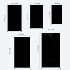 Lofaris Elegant Solid Color Black Theme Party Rectangle Backdrop