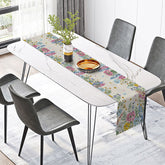 Lofaris Elegant Spring Floral Table Runner with Fresh Wildflowers Sweet Pink and Purple Easter or Mothers Day Decor