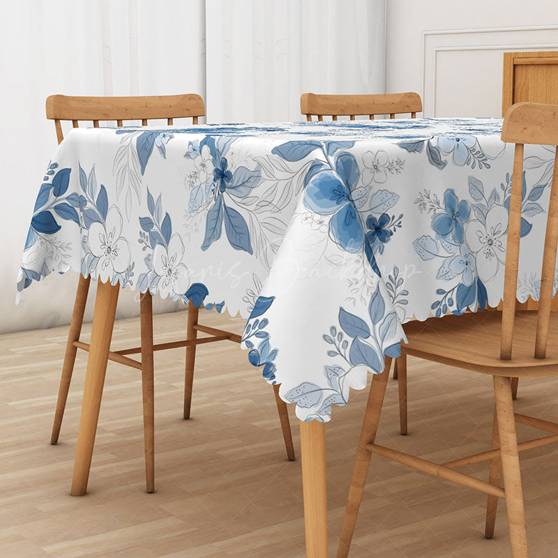 Lofaris Elegant Spring Tablecloth with Floral Patterns for Wedding Bridal Shower or Formal Garden Party
