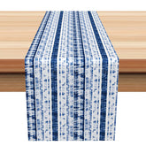 Lofaris Elegant Striped Table Runner with Blue and White Gradient for Coastal Modern Dining Decor