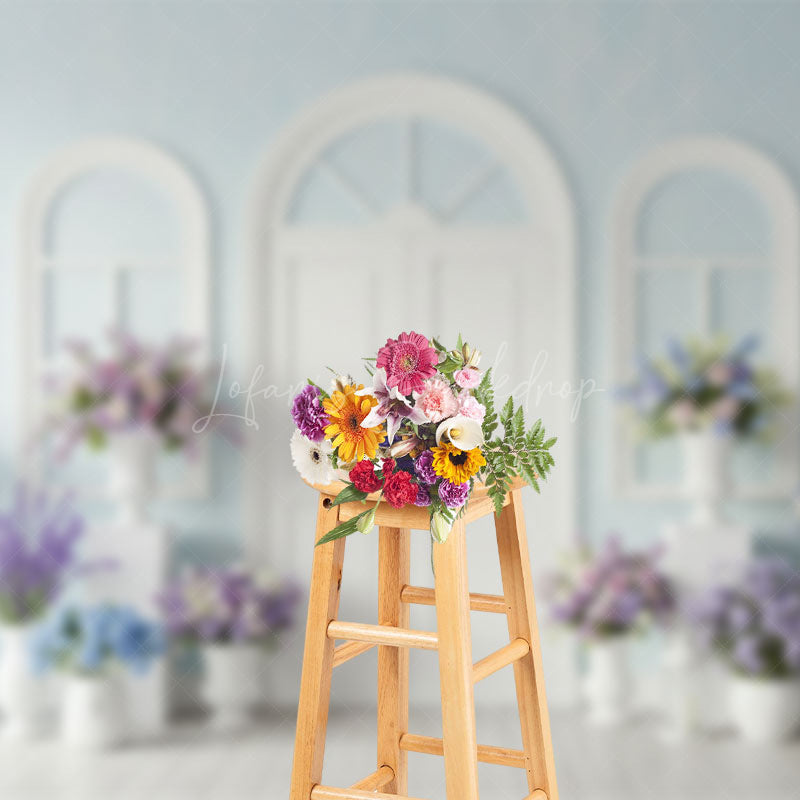 Lofaris Elegant Violet Floral Simple Door Wedding Backdrop