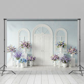 Lofaris Elegant Violet Floral Simple Door Wedding Backdrop